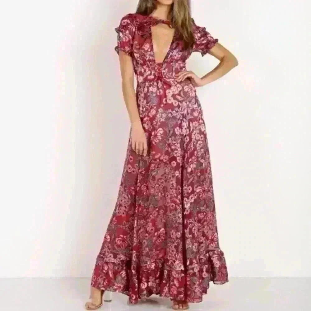 For Love and Lemons Flora Maxi Dress Size XS - Picture 2 of 8